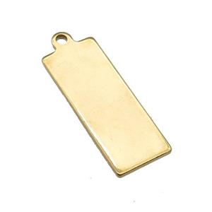 Stainless Steel Rectangle Pendant Gold Plated, approx 12-35mm