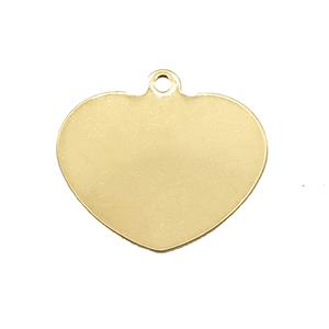 Stainless Steel Heart Pendant Gold Plated, approx 25mm
