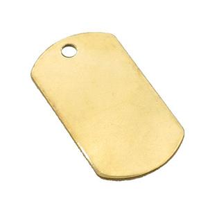 Stainless Steel Rectangle Pendant Gold Plated, approx 20-35mm