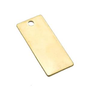 Stainless Steel Rectangle Pendant Gold Plated, approx 12-28mm