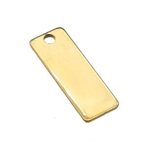 Stainless Steel Rectangle Pendant Gold Plated, approx 9-25mm