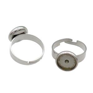 Raw Stainless Steel Ring with Pad, approx 10mm, 18mm dia