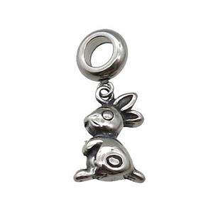 Stainless Steel Zodiac Hare Pendant Antique Silver, approx 11-15mm, 9mm, 5mm hole