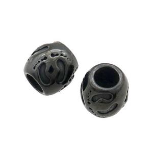 Stainless Steel Barrel Beads Large Hole Black Plated, approx 10mm, 4mm hole