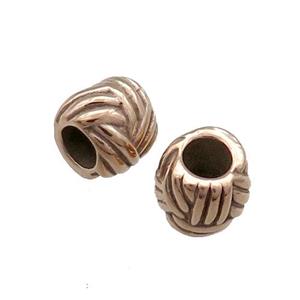 Stainless Steel Tube Beads Large Hole Rose Gold, approx 9mm, 4mm hole