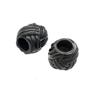 Stainless Steel Tube Beads Large Hole Black Plated, approx 9mm, 4mm hole