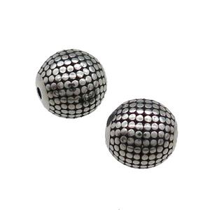 Stainless Steel Round Spacer Beads Antique Silver, approx 9mm dia