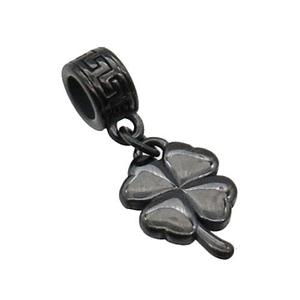 Stainless Steel Clover Pendant Black Plated, approx 11-16mm, 8mm, 5mm hole