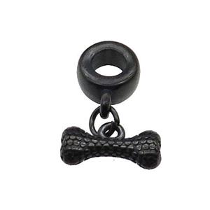 Stainless Steel DogBone Pendant Black Plated, approx 6-14mm, 9mm, 5mm hole