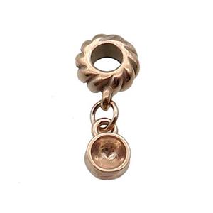 Stainless Steel Pendant Rose Gold, approx 6.5mm, 9mm, 5mm hole