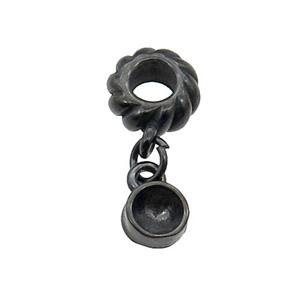 Stainless Steel Pendant Black Plated, approx 6.5mm, 9mm, 5mm hole