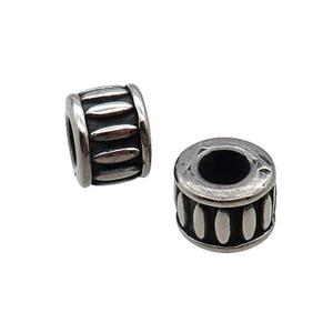 Stainless Steel Rondelle Beads Spacer Large Hole Antique Silver, approx 7-9mm, 5mm hole