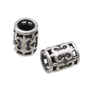 Stainless Steel Ture Beads Large Hole Antique Silver, approx 9-12mm, 6mm hole