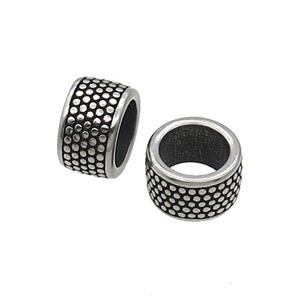 Stainless Steel Rondelle Beads Large Hole Antique Silver, approx 7-12mm, 8mm hole