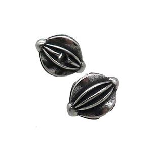 Stainless Steel Beads Antique Silver, approx 9.5-13mm