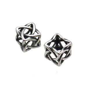 Stainless Steel Puzzle Beads Antique Silver, approx 8mm