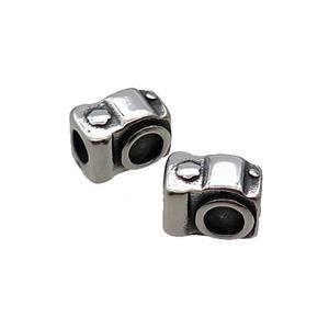 Stainless Steel Charm Beads Camera Large Hole Antique Silver, approx 10-13mm, 5mm hole