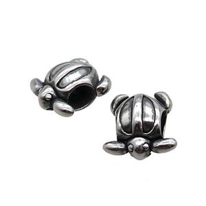Stainless Steel Tortoise Beads Large Hole Antique Silver, approx 14.5mm, 5mm hole