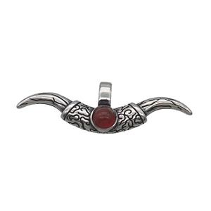 Stainless Steel Horn Pendant Antique Silver, approx 15-48mm