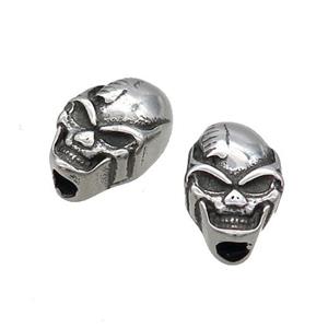 Stainless Steel Skull Beads Paracord Antique Silver, approx 7.5-13mm