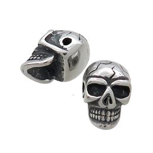 Stainless Steel Skull Beads Antique Silver, approx 9.5-14mm