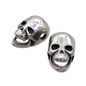 Stainless Steel Skull Beads Antique Silver, approx 10-16mm