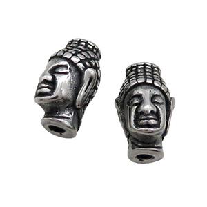 Stainless Steel Buddha Beads Antique Silver, approx 8-14mm