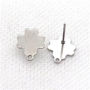 Raw Stainless Steel Stud Earring, approx 11mm