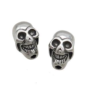 Stainless Steel Skull Beads Antique Silver, approx 8-12mm