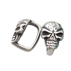 Stainless Steel beadStainless Steel Skull Beads Large Hole Antique Silver, approx 10.5-16mm, 6-12mm hole
