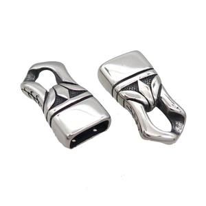 Stainless Steel CordEnd Antique Silver, approx 14-30mm, 5-11mm hole