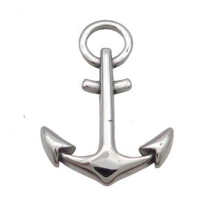 Raw Stainless Steel Anchor Pendant, approx 21-30mm