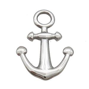 Raw Stainless Steel Anchor Pendant, approx 17-25mm