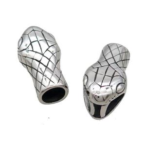 Stainless Steel CordEnd Snake Antique Silver, approx 15-30mm, 8mm hole