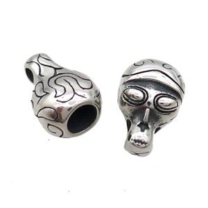 Stainless Steel CordEnd Aliens Antique Silver, approx 17.5-25mm, 8mm hole