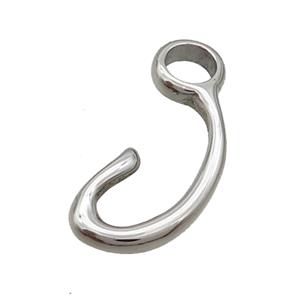 Raw Stainless Steel Connector, approx 12-28mm, 5mm hole