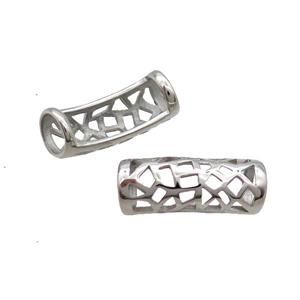 Raw Stainless Steel Tube Beads, approx 8.5-22mm, 6mm hole
