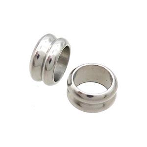 Raw Stainless Steel Beads Rondelle Large Hole, approx 11.5mm, 8mm hole
