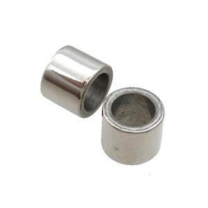 Raw Stainless Steel Tube Beads Large Hole, approx 10mm, 6mm hole