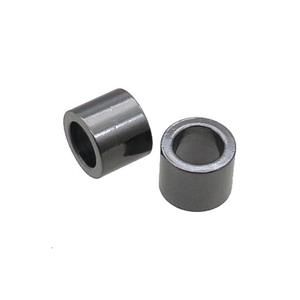 Stainless Steel Tube Beads Large Hole Black Plated, approx 10mm, 6mm hole