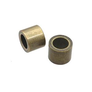 Stainless Steel Tube Beads Large Hole Antique Bronze, approx 10mm, 6mm hole