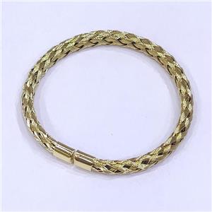 Stainless Steel Bangle Gold Plated, approx 8mm, 58mm dia