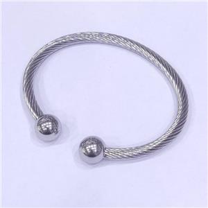 Raw Stainless Steel Bangle, approx 4mm, 40-56mm dia