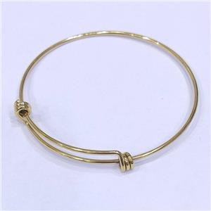 Stainless Steel Bangle Gold Plated Adjustable, approx 62mm dia
