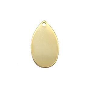 Stainless Steel Teardrop Pendant Gold Plated, approx 10-18mm