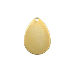Stainless Steel Teardrop Pendant Gold Plated, approx 11.5-17mm