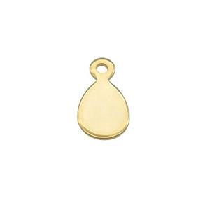 Stainless Steel Teardrop Pendant Gold Plated, approx 7-13mm