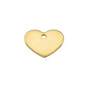 Stainless Steel Heart Pendant Gold Plated Flat, approx 10-12.5mm
