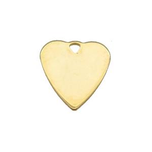 Stainless Steel Heart Pendant Gold Plated, approx 13-15mm
