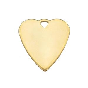 Stainless Steel Heart Pendant Gold Plated, approx 15.5-18mm